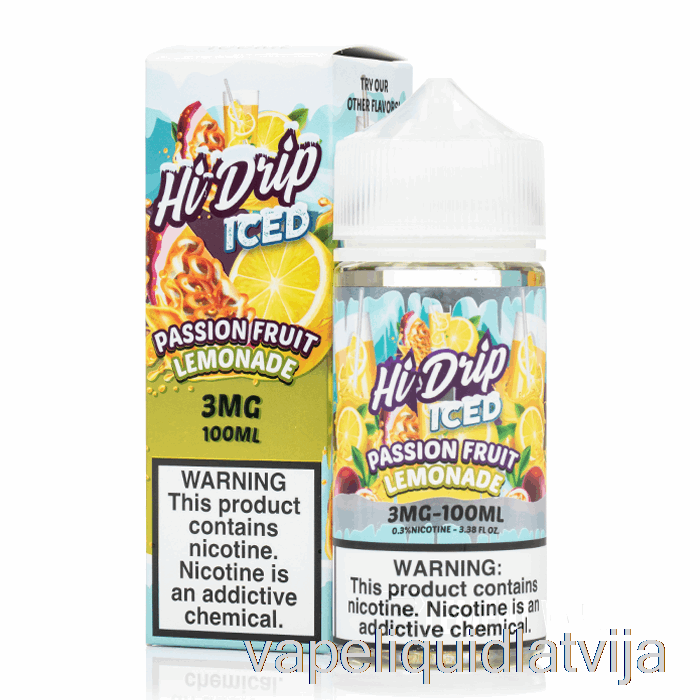 Pasifloru Augļu Limonādes Ledus - Hi-drip E-šķidrums - 100ml 0mg Vape šķidrums